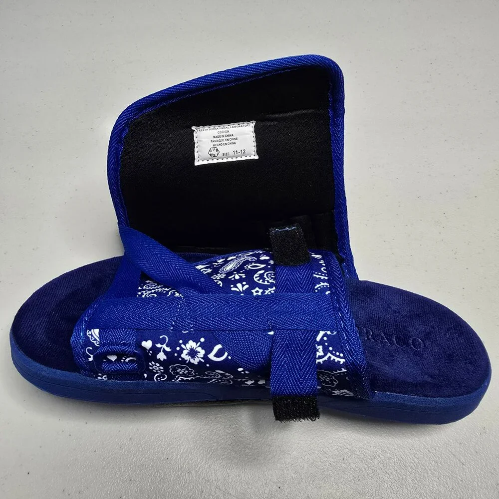 DRACO Slides Mens Shoes Size 10.5, 11, 11.5 Blue Sandals Bandana + Bag NEW